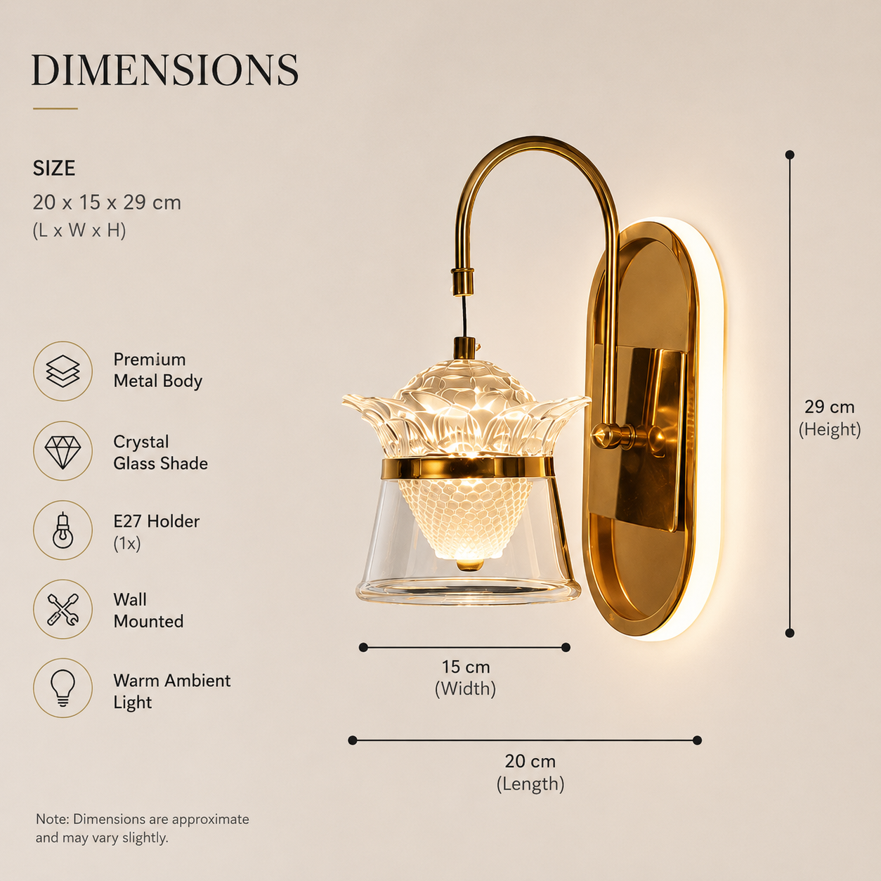 Designer wall lamp for premium interiors