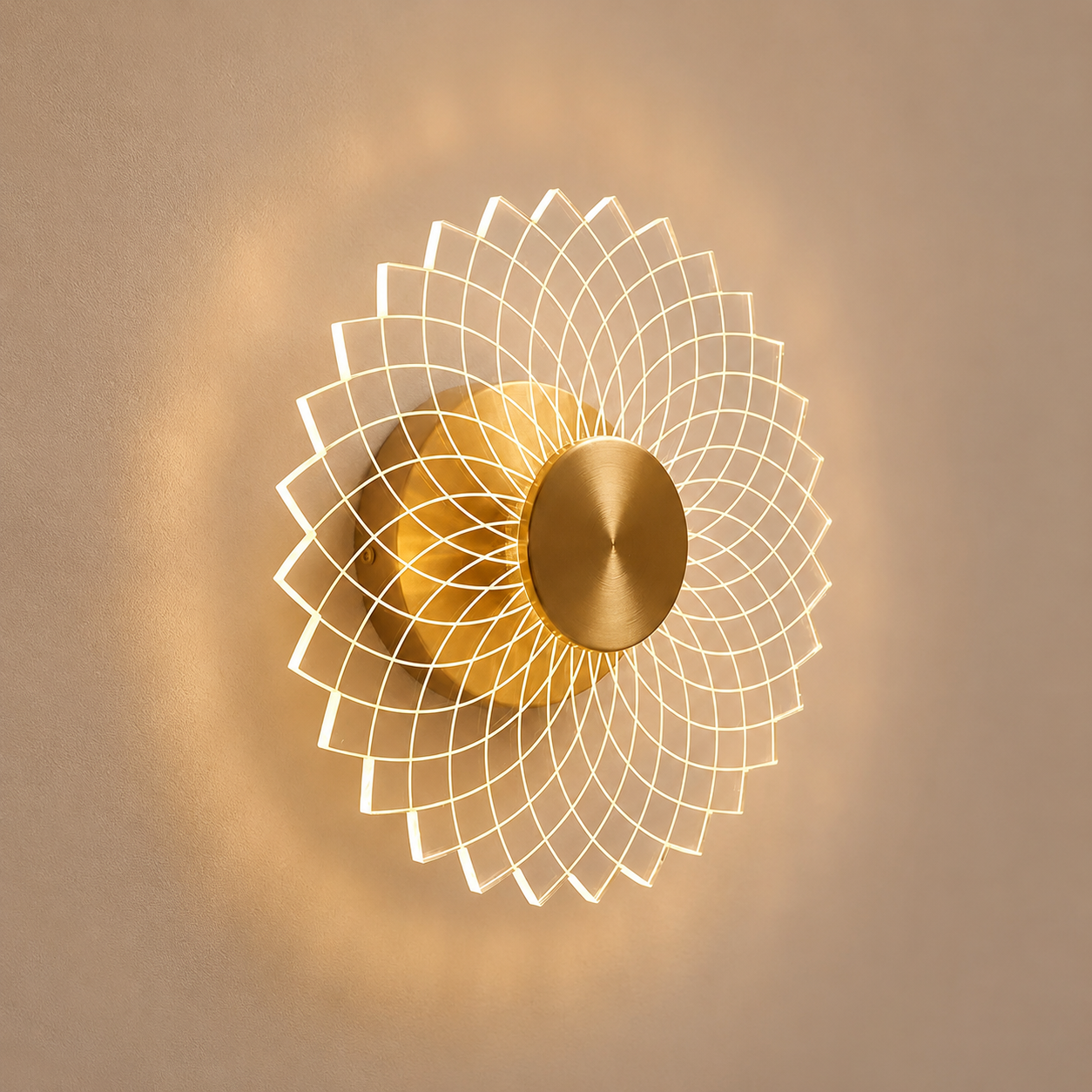 Modern Gold Floral Wall Light