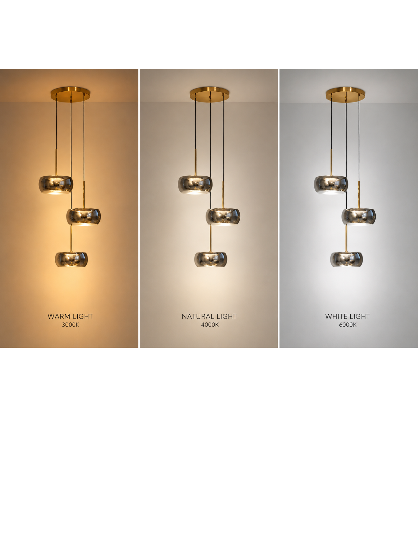 Modern Smoked Glass Cluster Pendant Light