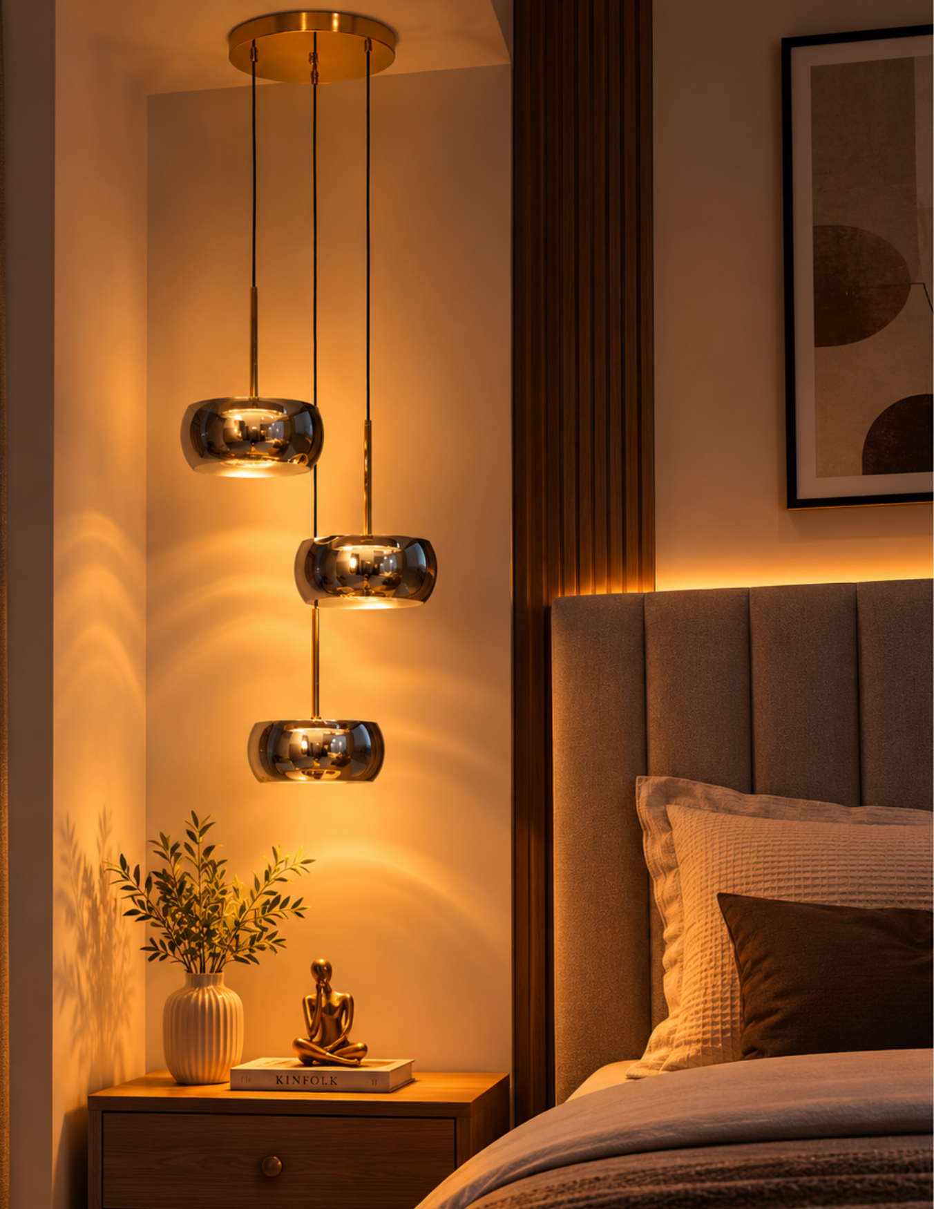 Modern Smoked Glass Cluster Pendant Light