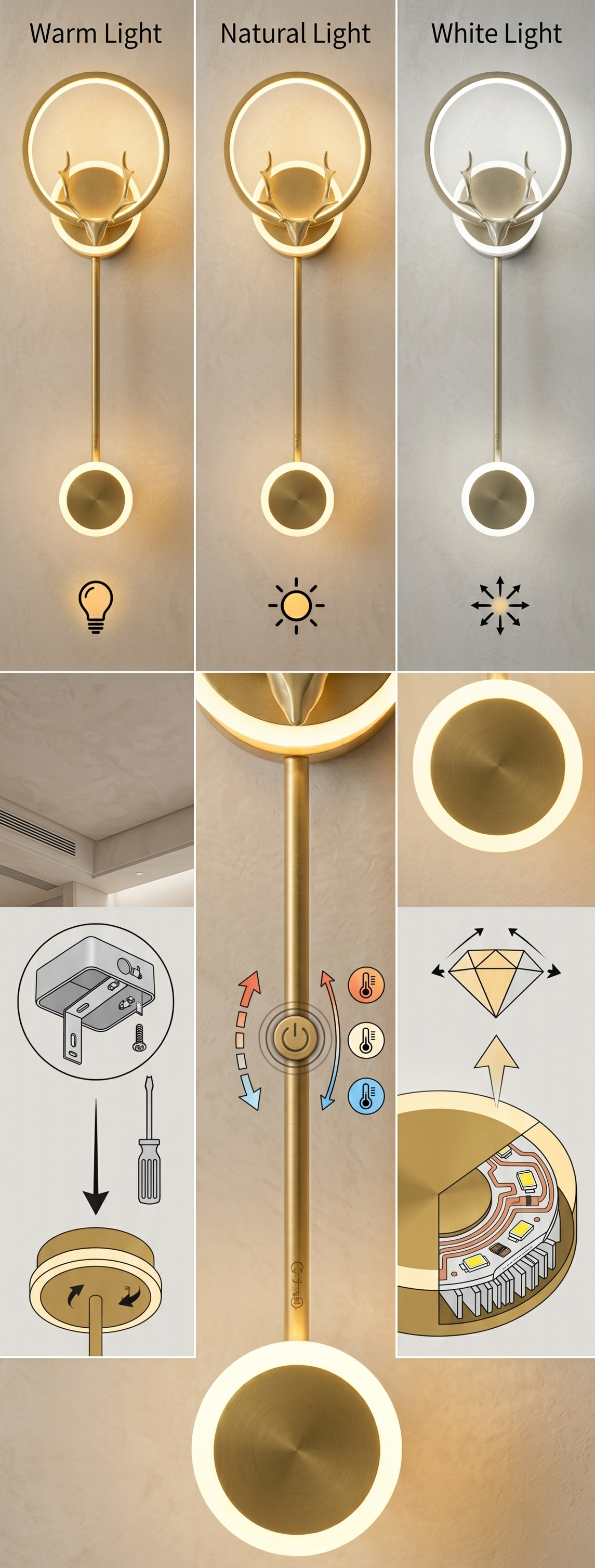 Aurum Halo LED Wall Light