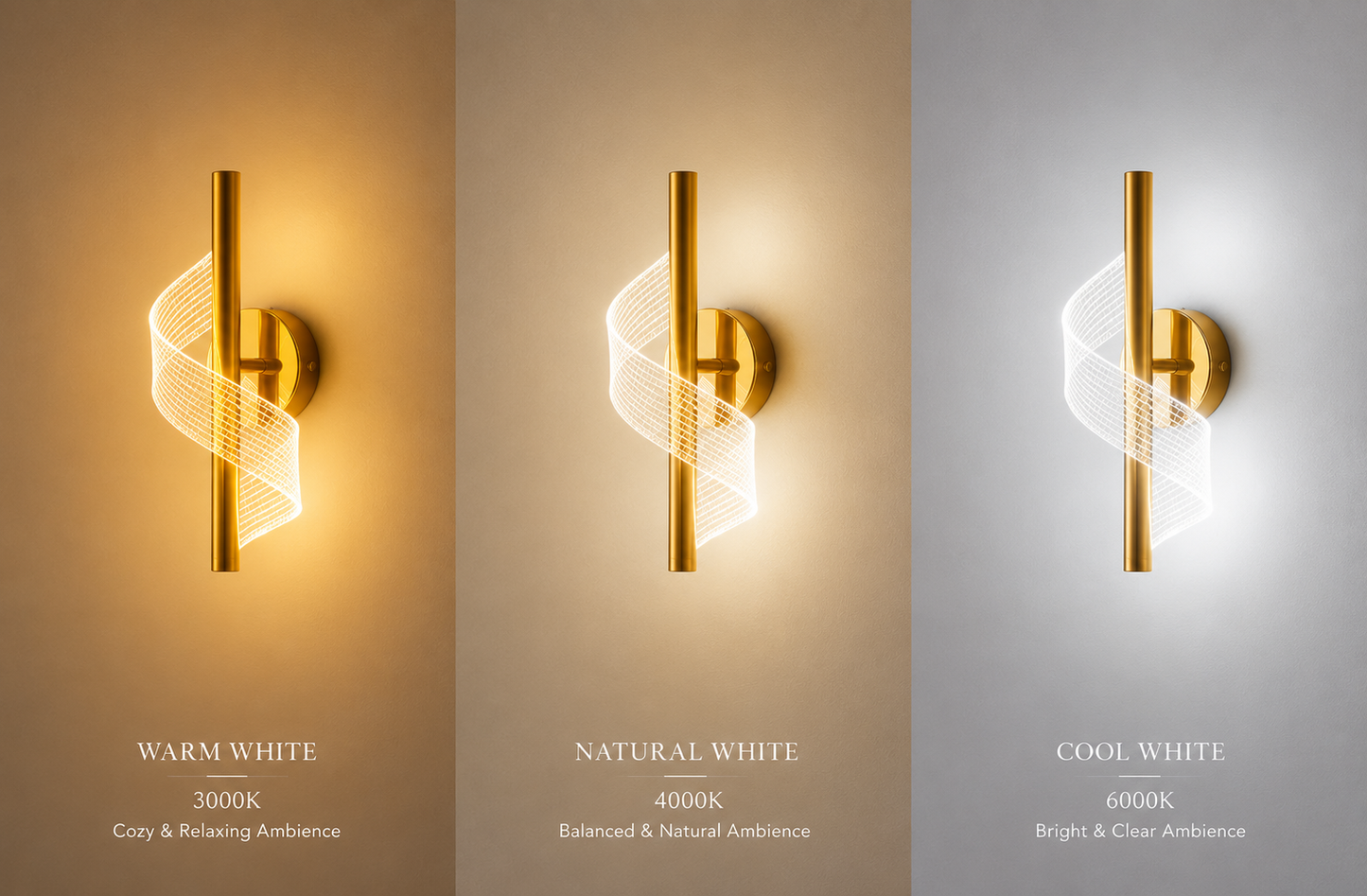 Contemporary LED wall sconce for living room