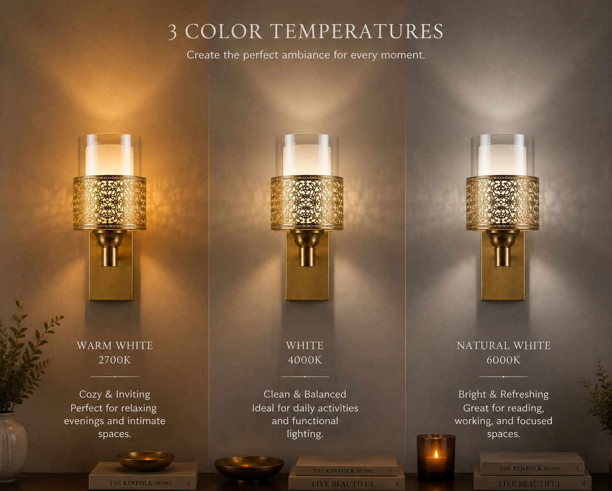 Ornate Metal Glass Wall Sconce