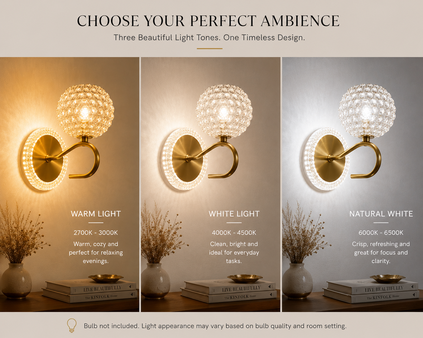 Gold decorative wall light for luxury interiors