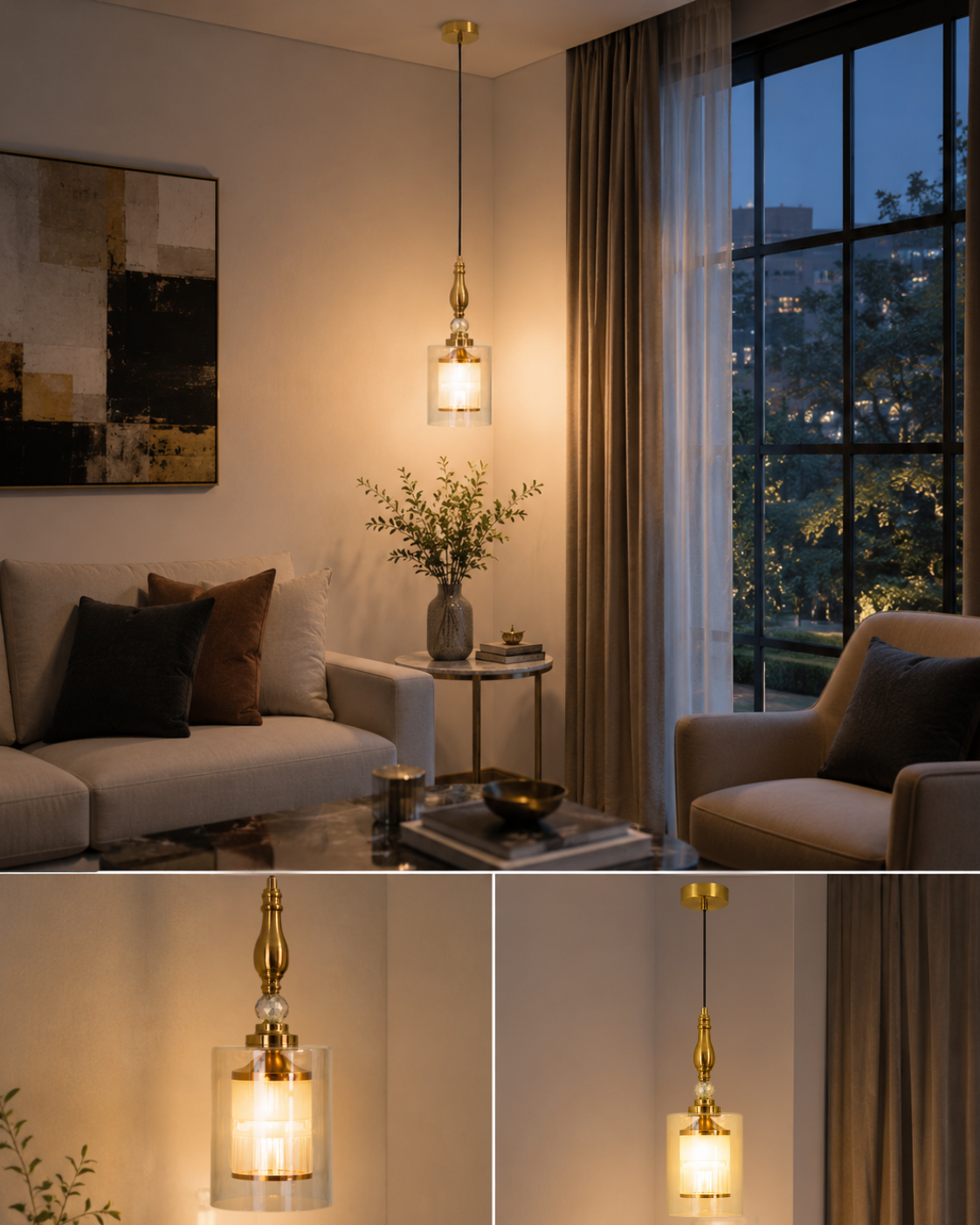 Designer bedside pendant lighting fixture